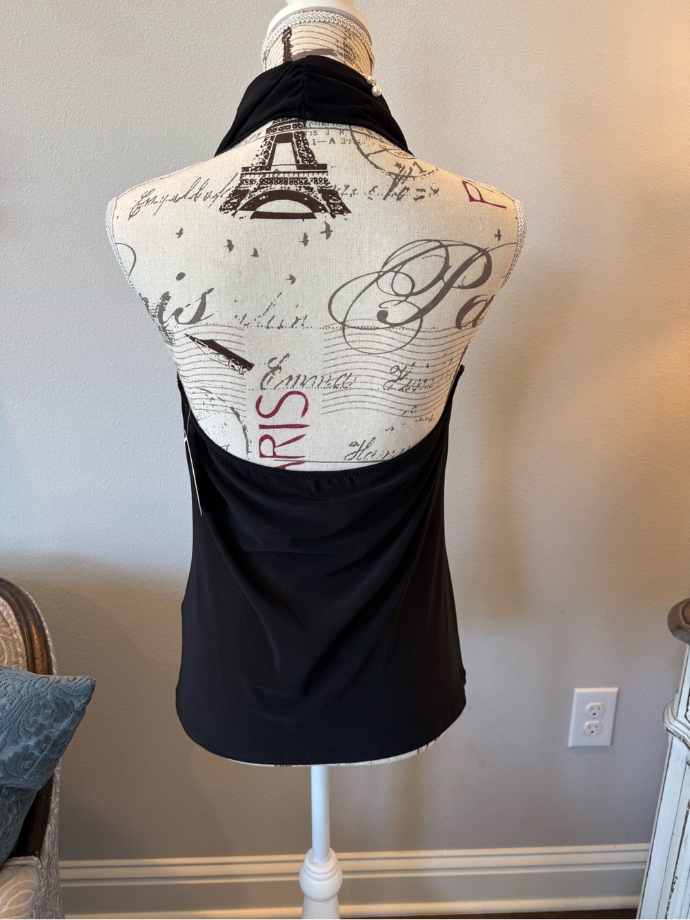 NWT Anthropology Black Ruched Halter Top - Picture 5 of 11